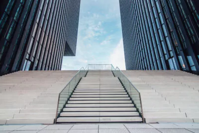 Empty staircase at office buildings area